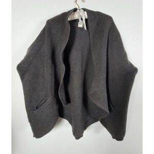 Anthropologie Akemi + Kin Etienne Cardigan Short Sleeve Dark Gray W Pockets S
